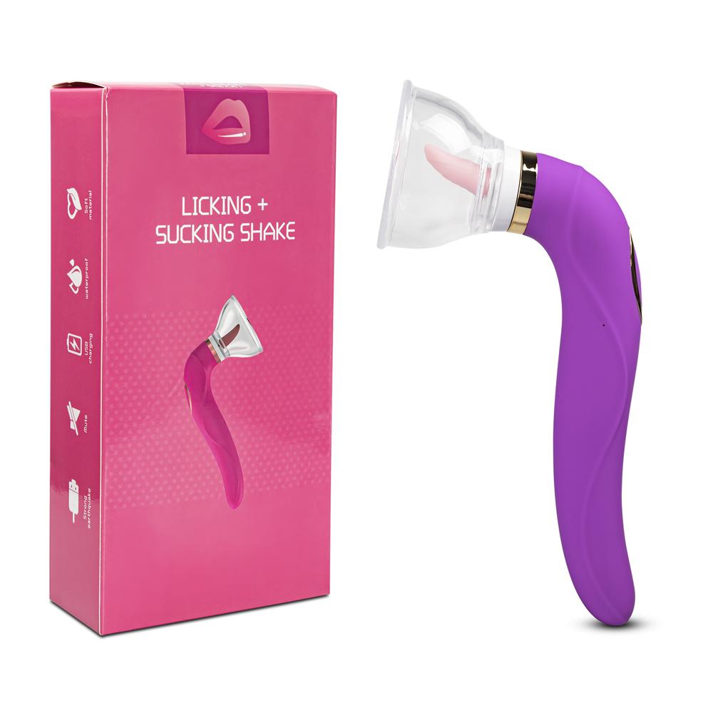 8 Speeds Purple Color Clitoral Sucking & Licking Vibrator with Tongue ( Long Size Version )