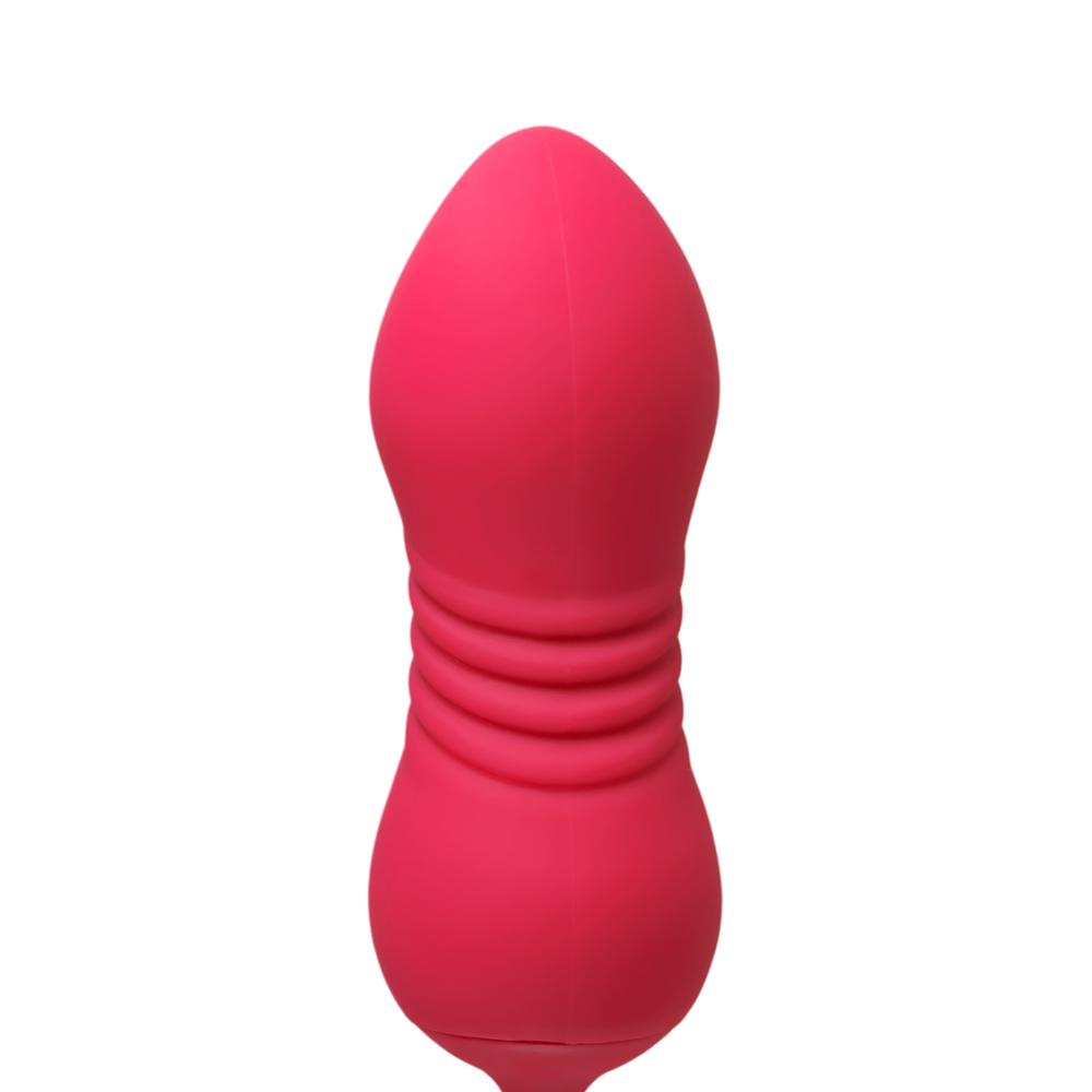 9-Speed Red Color Silicone Rose Sex Toy with Vibrating Tongue and Thrusting Egg