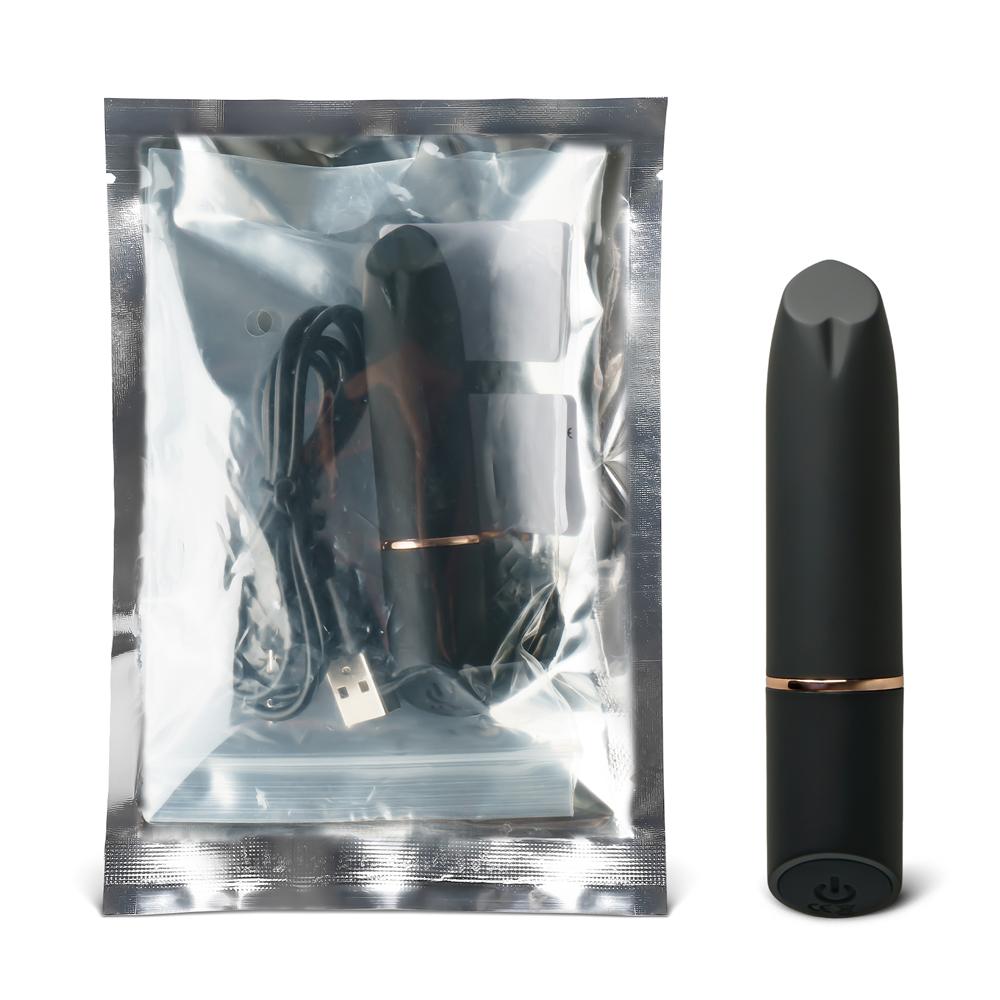 Black 10-Speed Rechargeable 9 cm Vibrating Bullet