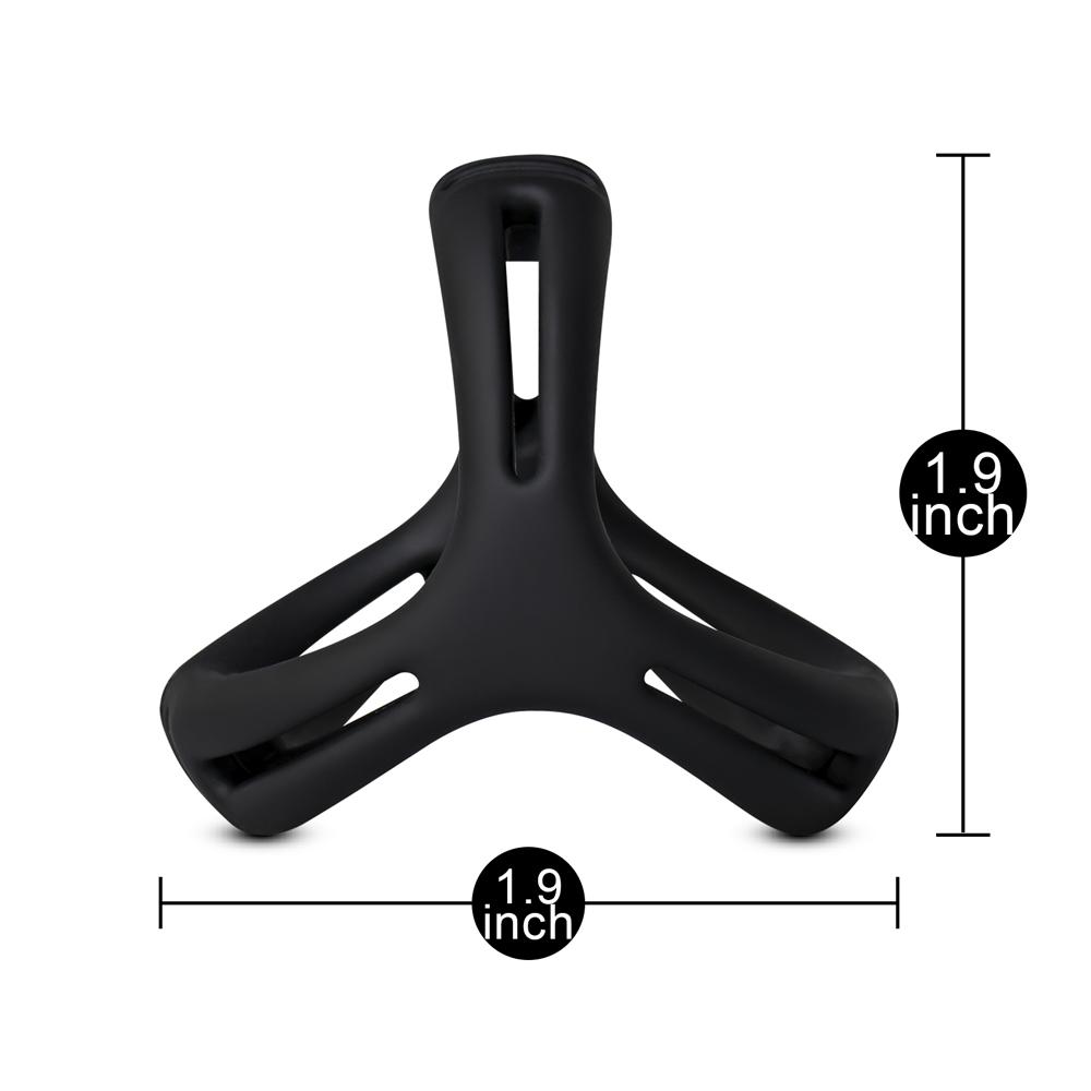 Black Color 3 in 1 Ultra Soft Cock Ring for Erection Enhancing Type II