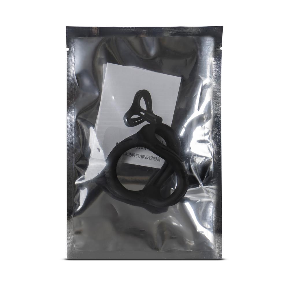 Black Color 3 in 1 Ultra Soft Cock Ring for Erection Enhancing Type II