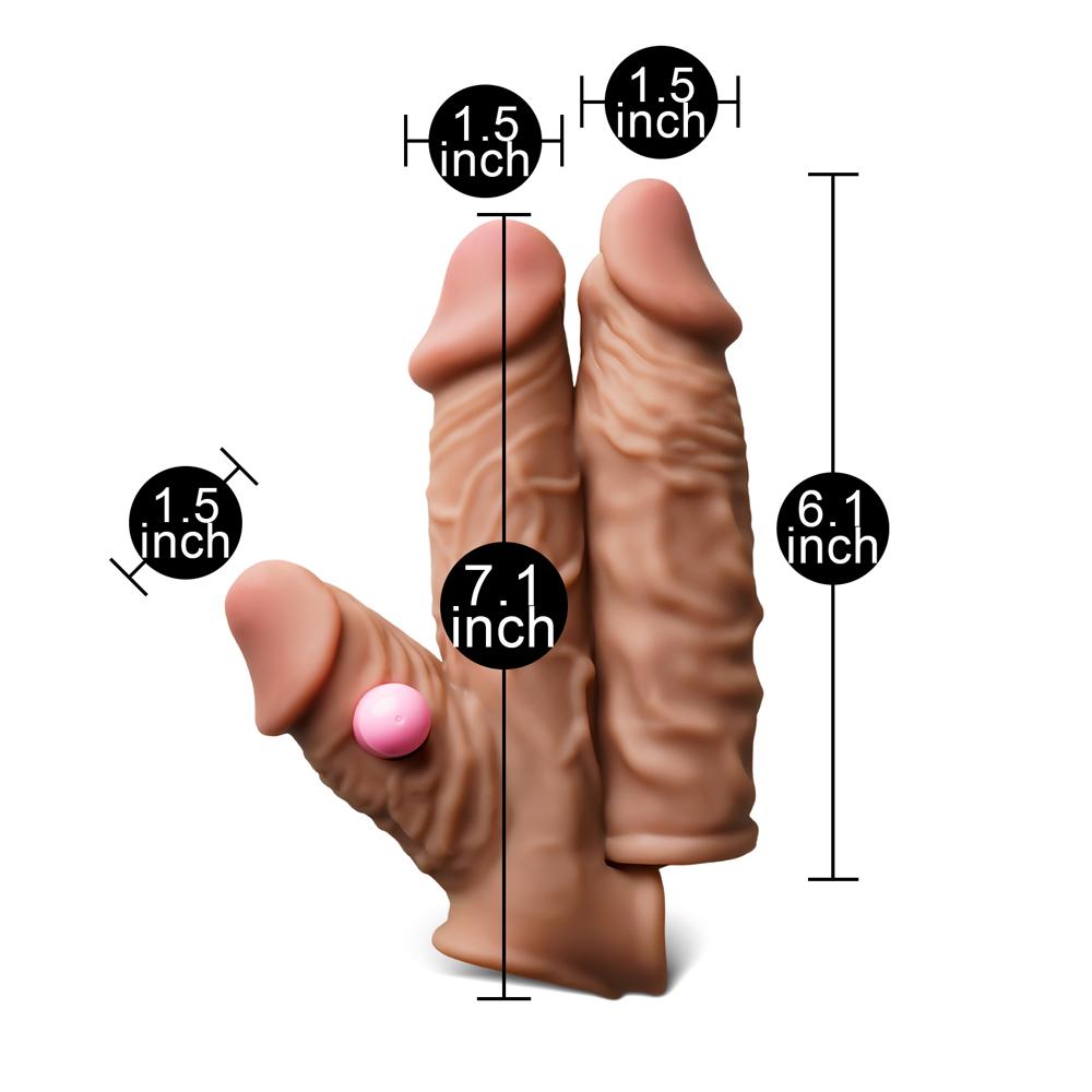 Brown Vibrating Penis Sleeve III- Single-Speed, TPE, 7.09