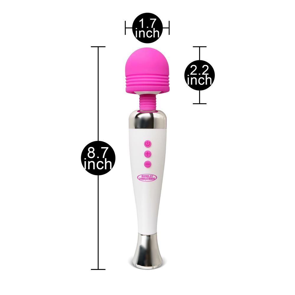 Magenta and White 12-Speed Rechargeable Wand Massager (USB Recharging)