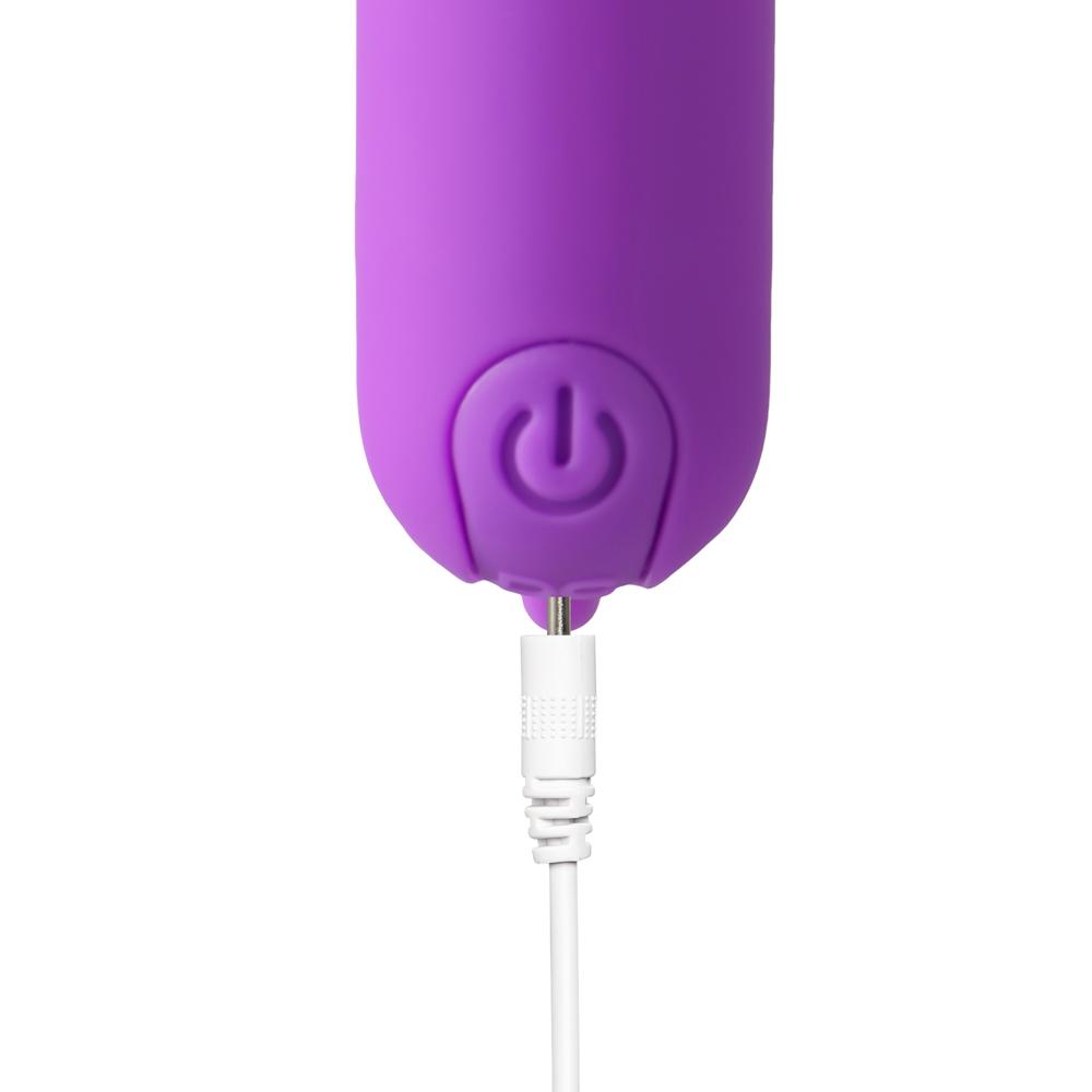 Purple 10-Speed Rechargeable Vibrating Bullet with Silicone Grip Handle