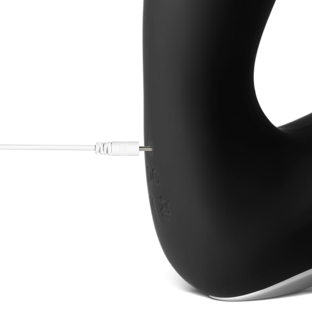Remote Control 10-Speed Rechargeable Black Color Silicone Prostate Massager (Type III)