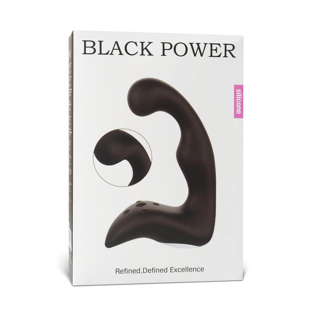 Remote Control 10-Speed Rechargeable Black Color Silicone Prostate Massager (Type III)