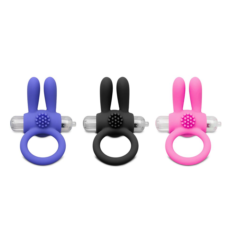 Silicone Blue Rabbit Vibrating Cock Ring