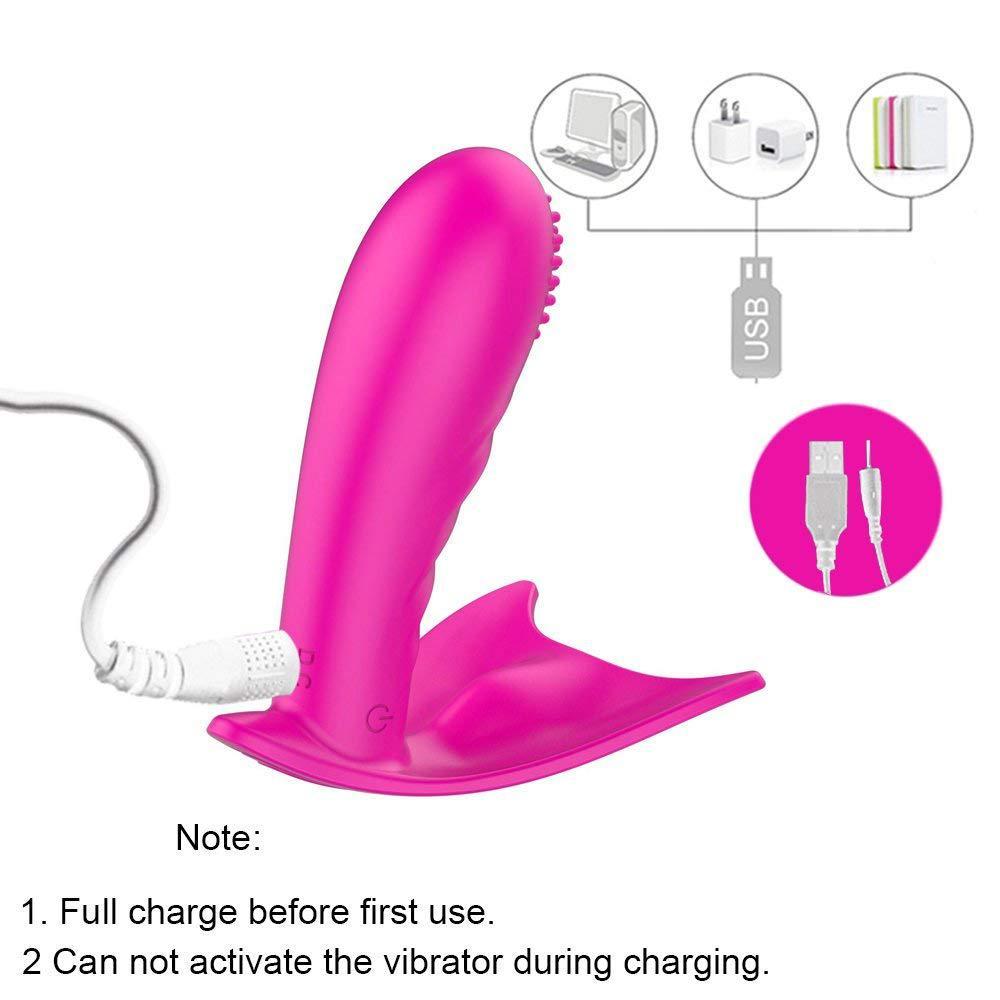 Silicone 7-band wireless remote control strap on butterfly female massage and masturbation device