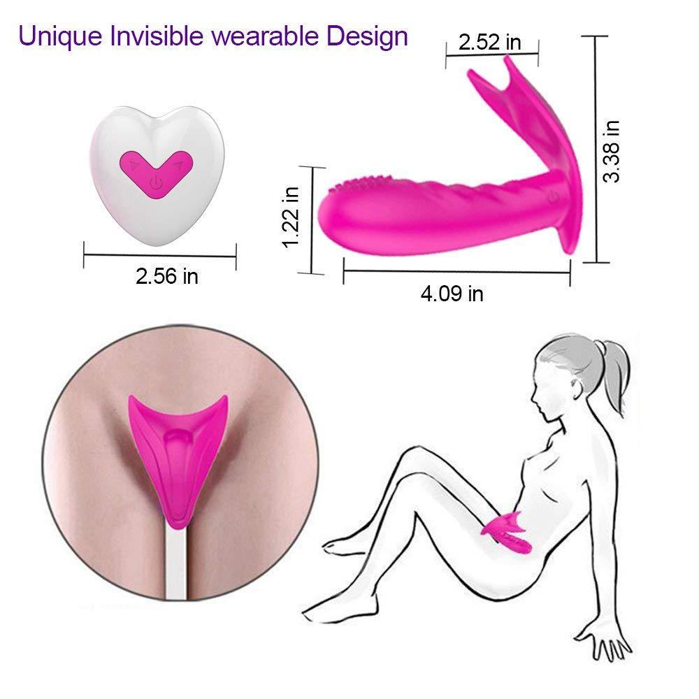 Silicone 7-band wireless remote control strap on butterfly female massage and masturbation device