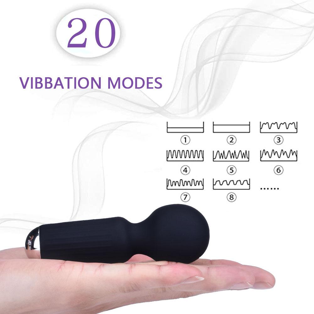 Silicone USB Charging 20 Frequency Vibration Mini AV Stick Women