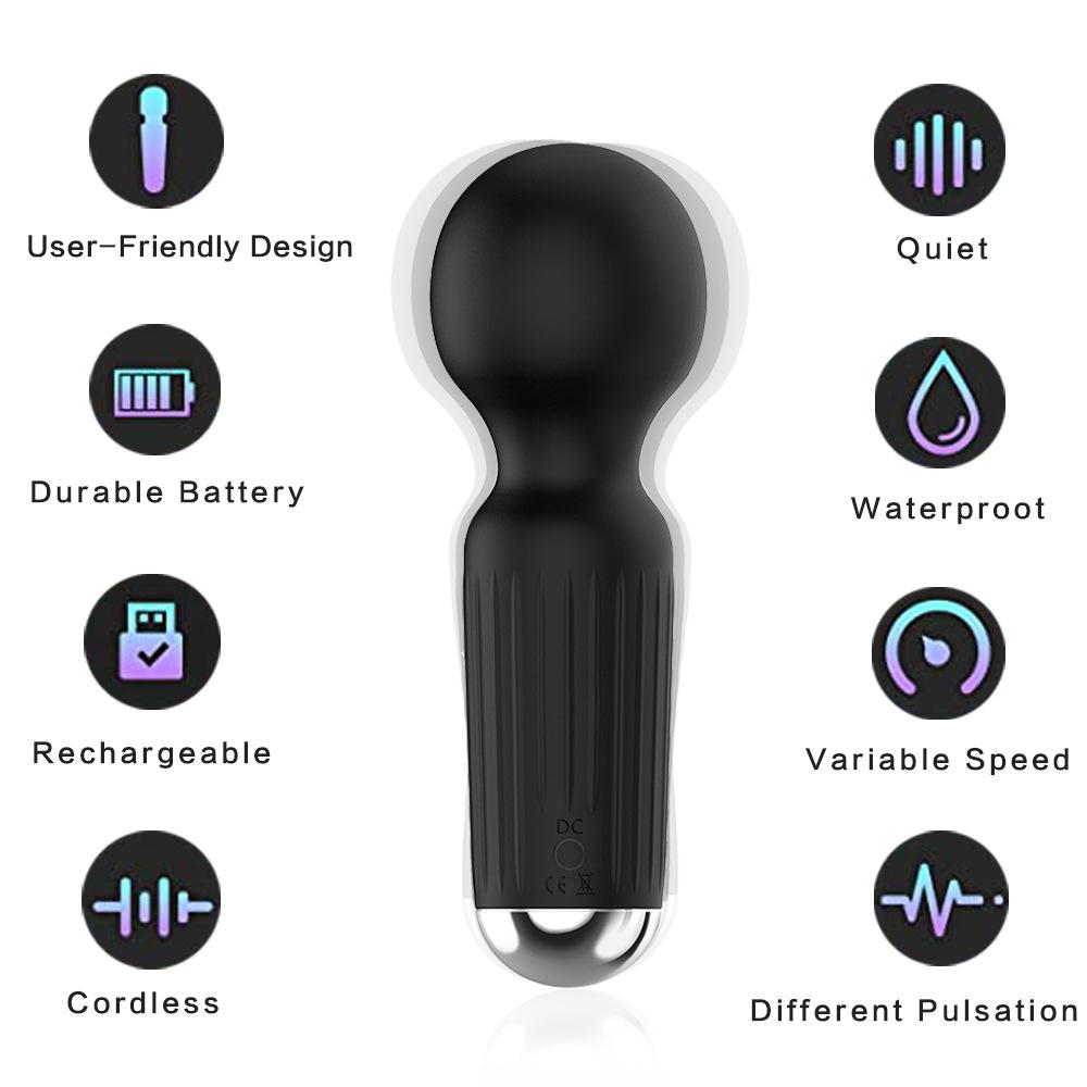 Silicone USB Charging 20 Frequency Vibration Mini AV Stick Women