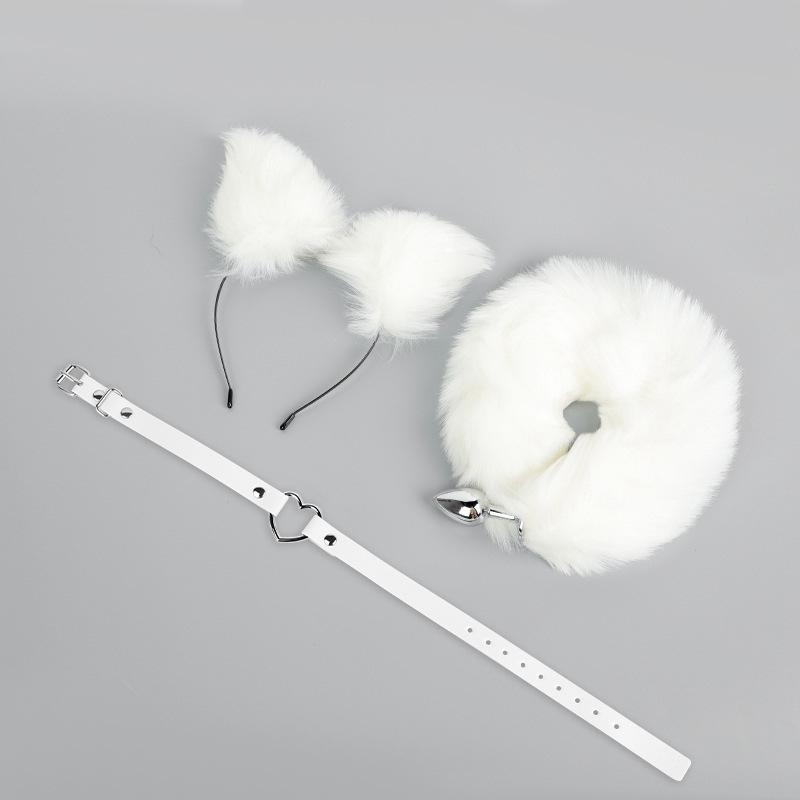 SM props 3-piece set (fox hair clip, anal plug, collar)