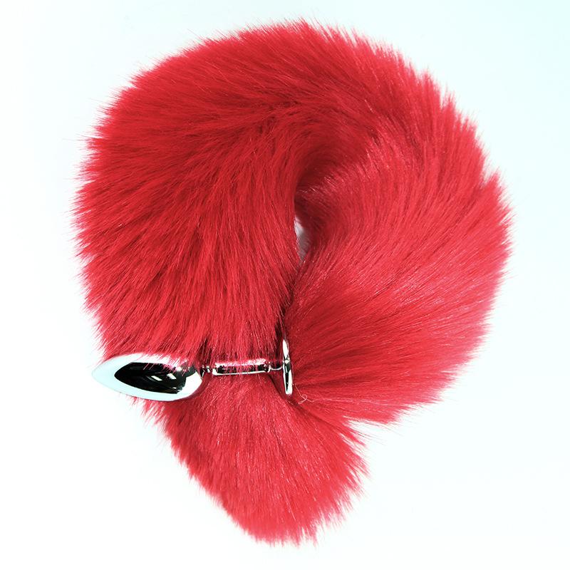 Small fox tail metal anal plug