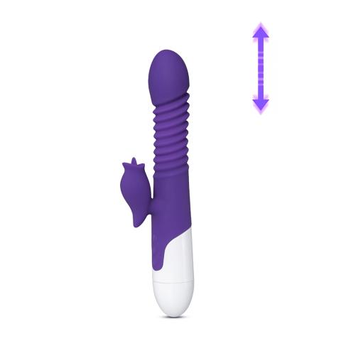 12-Speed Purple Color Silicone Thrusting Vibrator with Heating Function ( Type II )