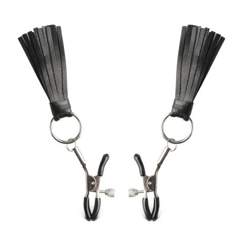 Nipple Clamps with Leather Cluster