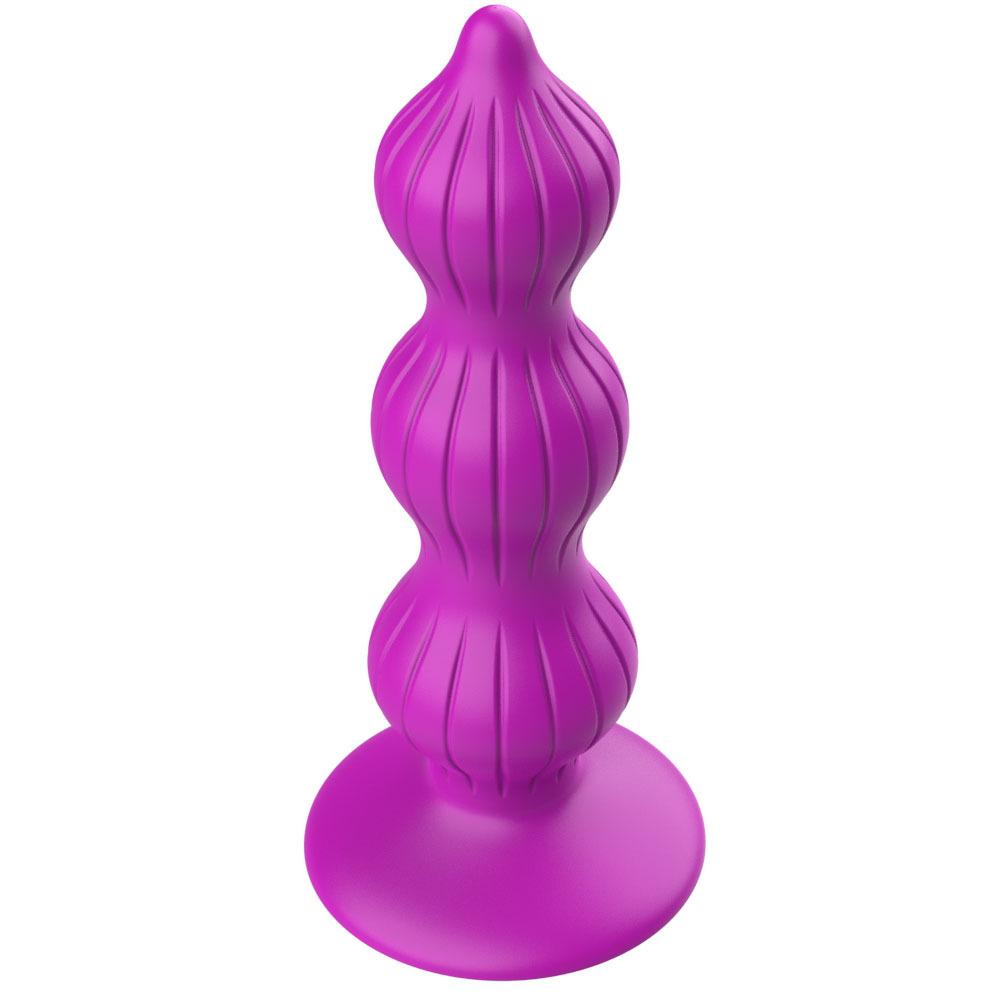 Three bead anal tool with suction cup
