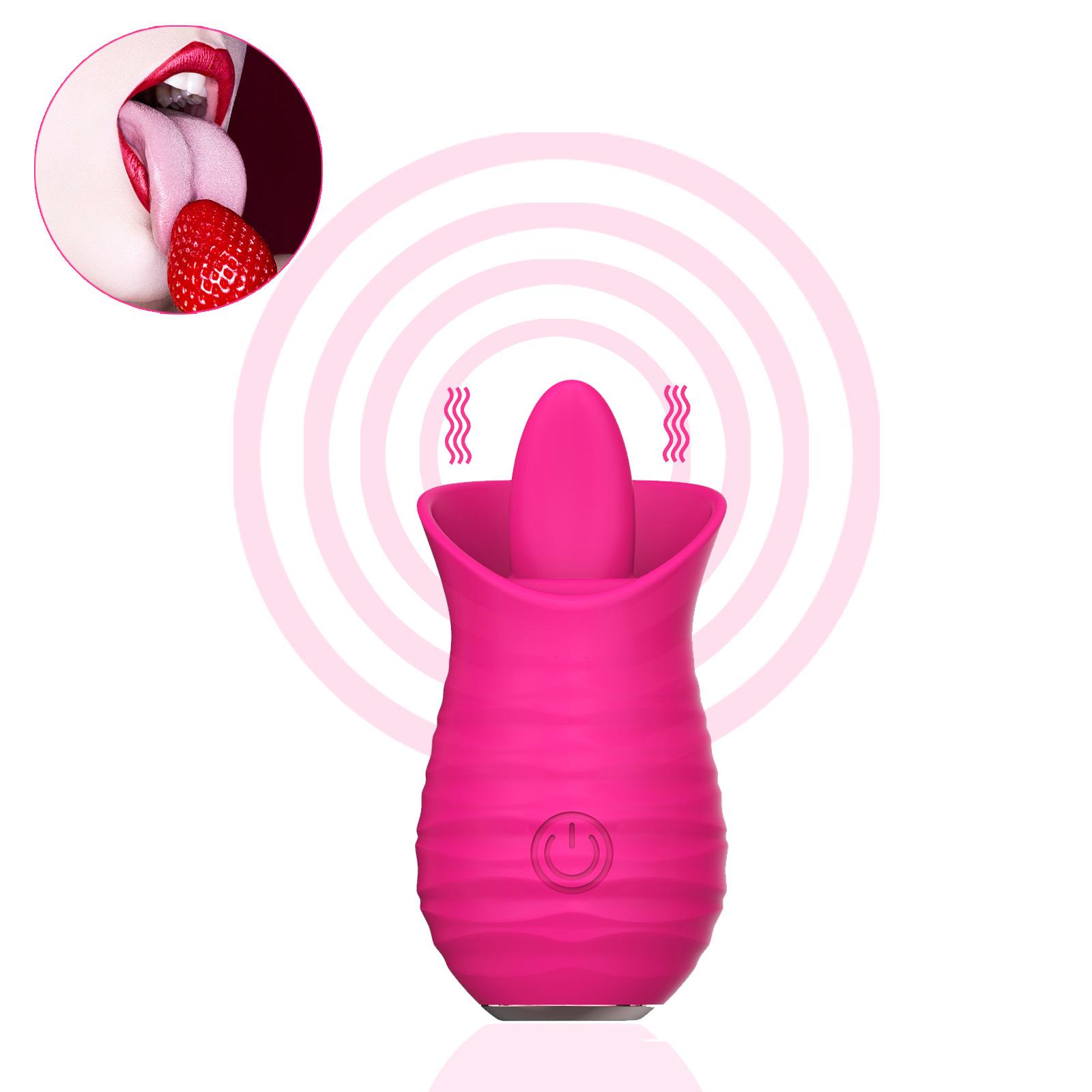 Tongue licking vibrator stimulates clitoral USB charging