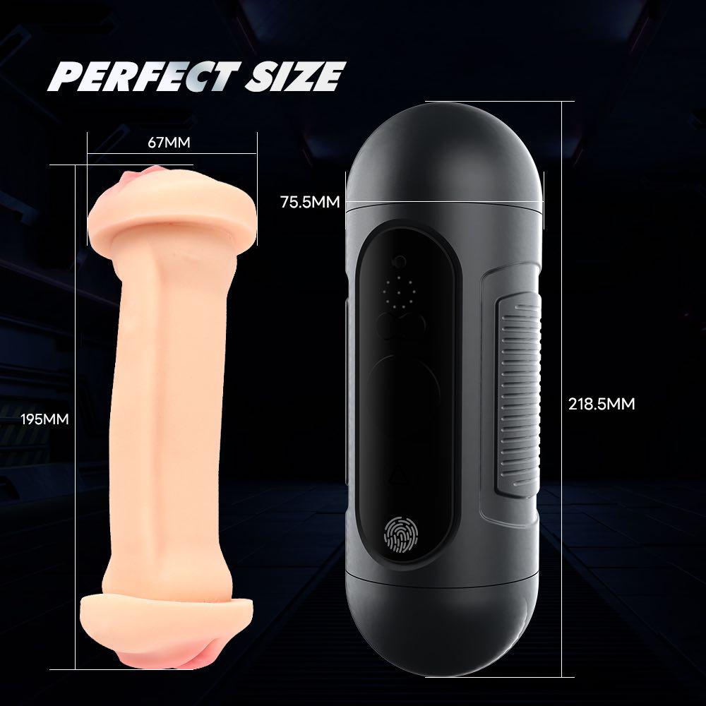 Touchscreen aircraft cup dual head (mouth+vagina) male masturbator Vibration pronunciation+counting