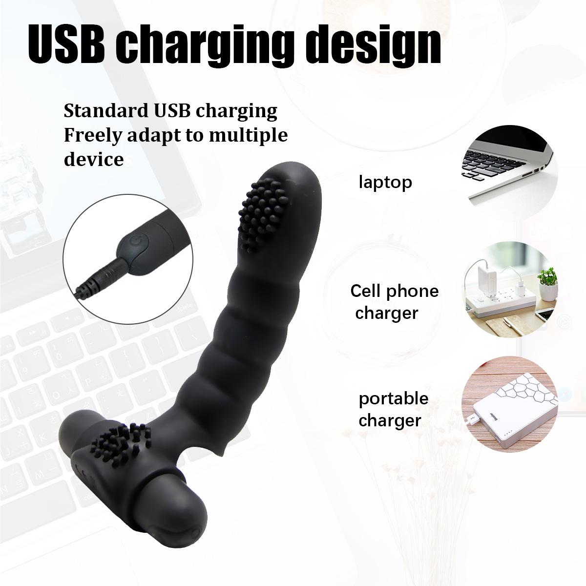 USB charging silicone finger vibration sleeve G point