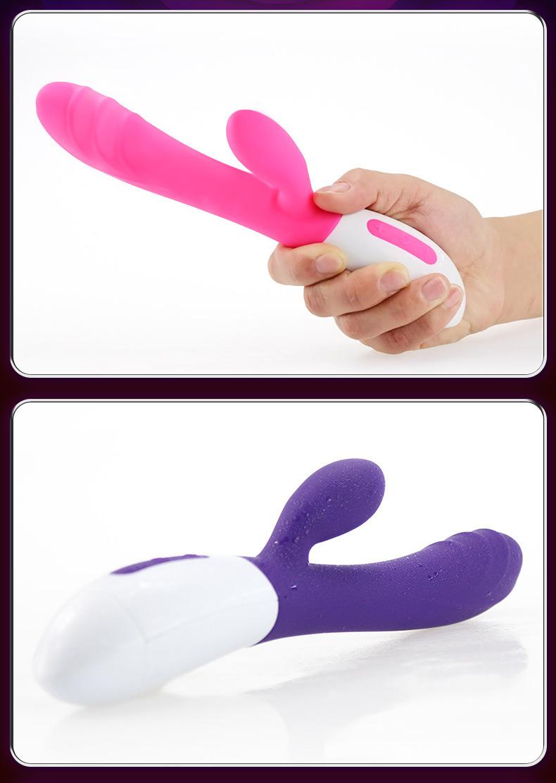 USB charging silicone dual head vibrator (head pattern)